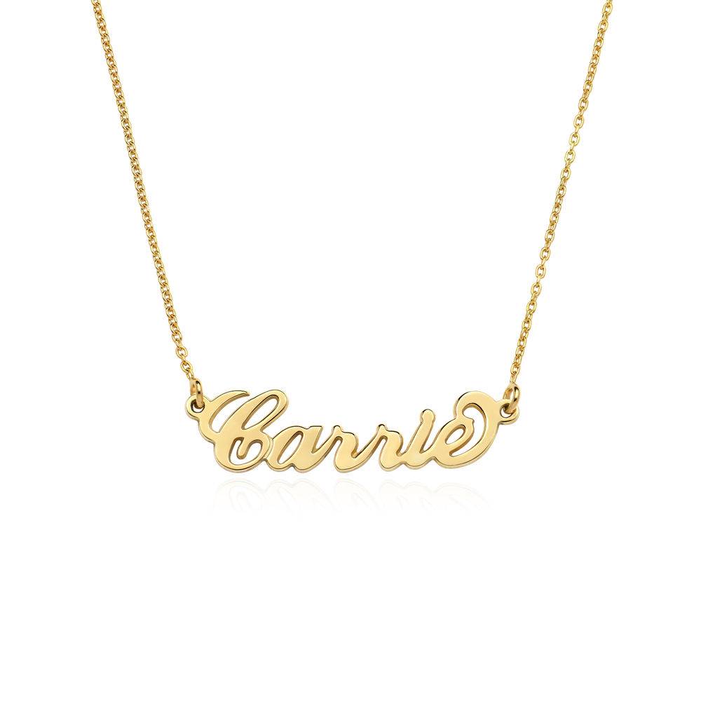 Collar con nombre Estilo “Carrie”, plata de ley chapada en oro 18k foto de producto