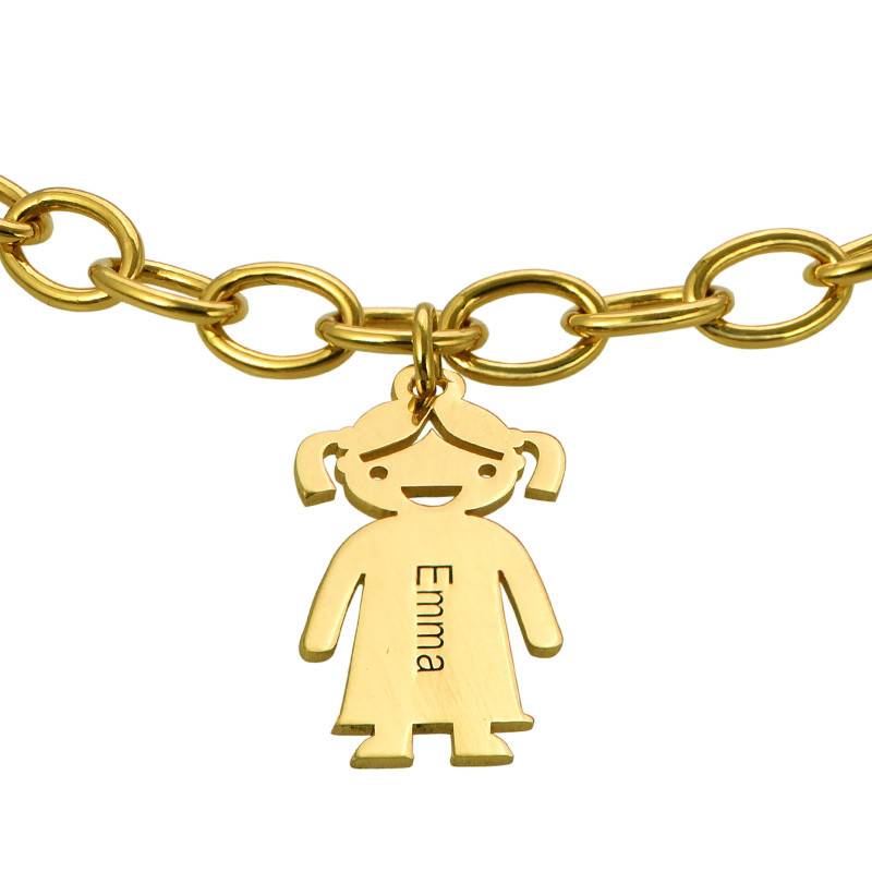 18ct Gold Plated Silver Engraved Kids Bracelet-4 product photo