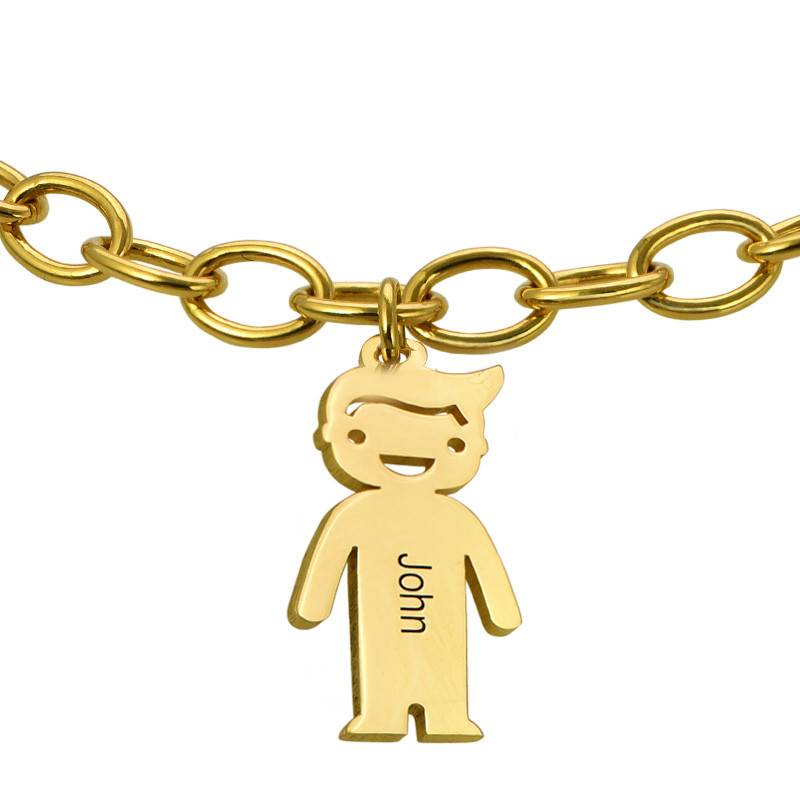 18ct Gold Plated Silver Engraved Kids Bracelet-1 product photo