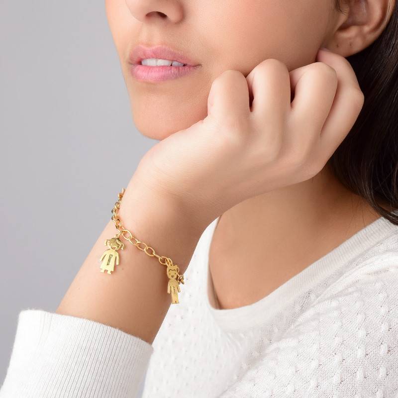 18ct Gold Plated Silver Engraved Kids Bracelet product photo