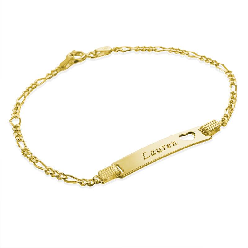 Gravierbares ID-Armband mit Herz für Frauen - 750er vergoldetes Produktfoto