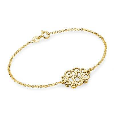 18ct Gold Plated Sterling Silver Monogram Bracelet / Anklet product photo