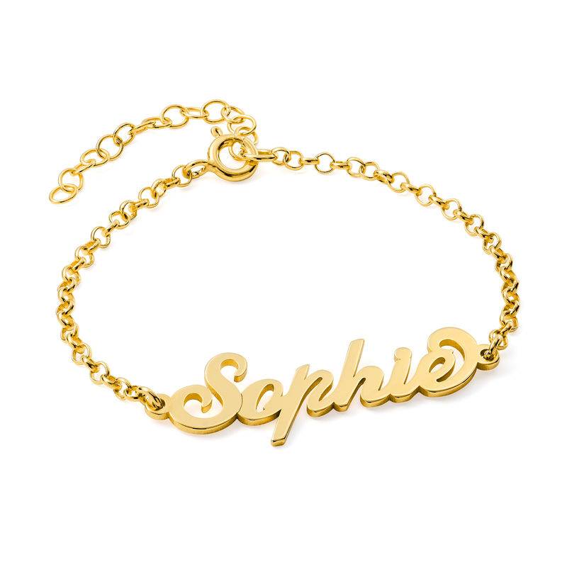 Silver "Carrie" Name Bracelet / Anklet in 18ct Gold Vermeil-1 product photo
