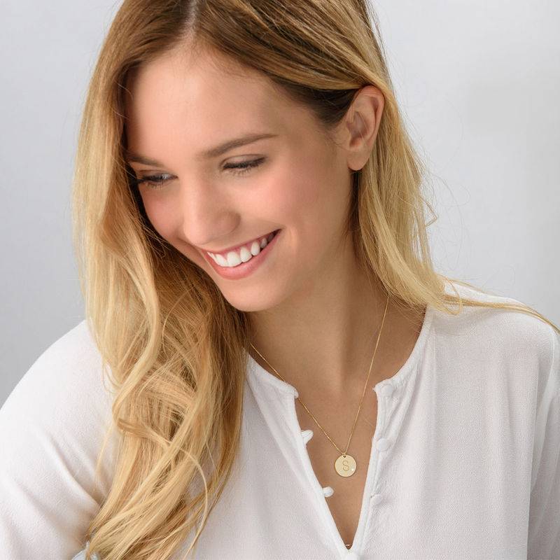 Charm-Halskette mit Initiale und Diamant - 750er Gold-Vermeil-2 Produktfoto