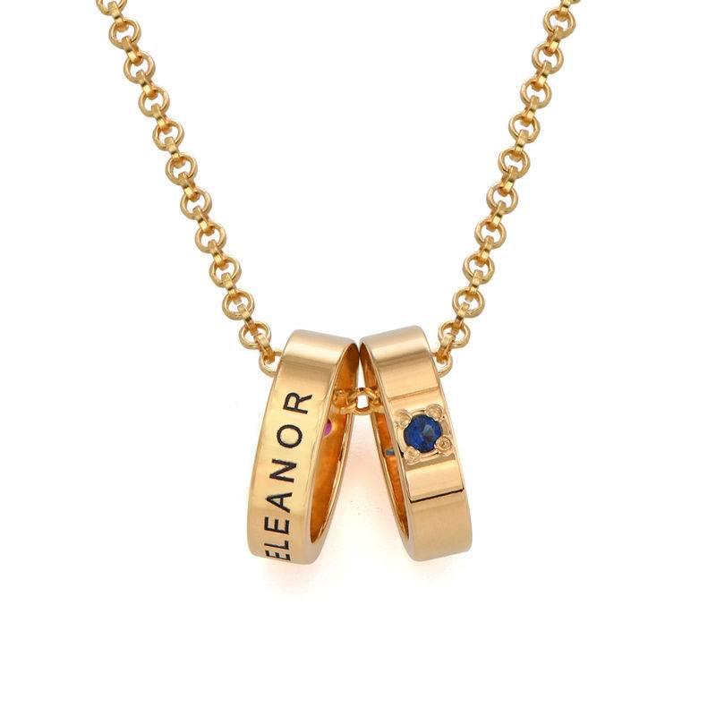 Ringkette für die Mutter mit Gravur - 750er Gold-Vermeil Produktfoto
