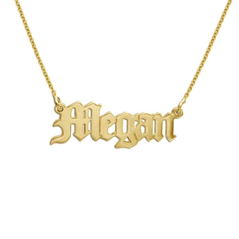 18k Gold Vermeil Old English Style Name Necklace product photo