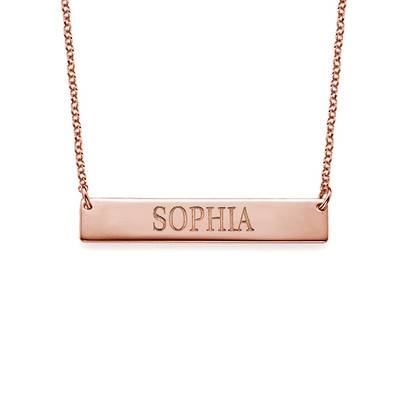 Bar Necklace with Engraving in 18ct Rose Gold Plating in 18ct Rose Gold Plating-1 product photo