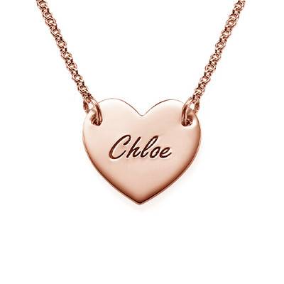 Collar Corazón Grabado Chapado en Oro Rosa 18k-1 foto de producto