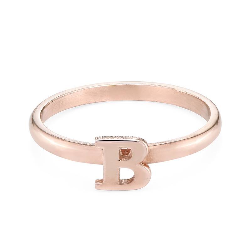Initial Stacking Ring in 18ct Rose Gold Plating-3 product photo
