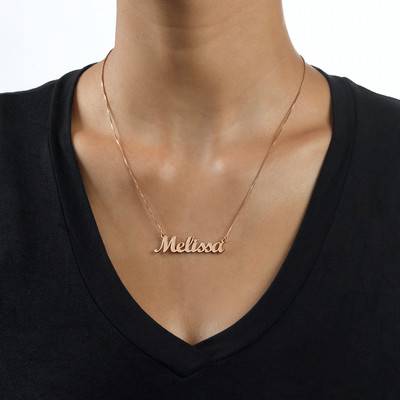 18k Rose Gold Plated Script Name Necklace-2 product photo