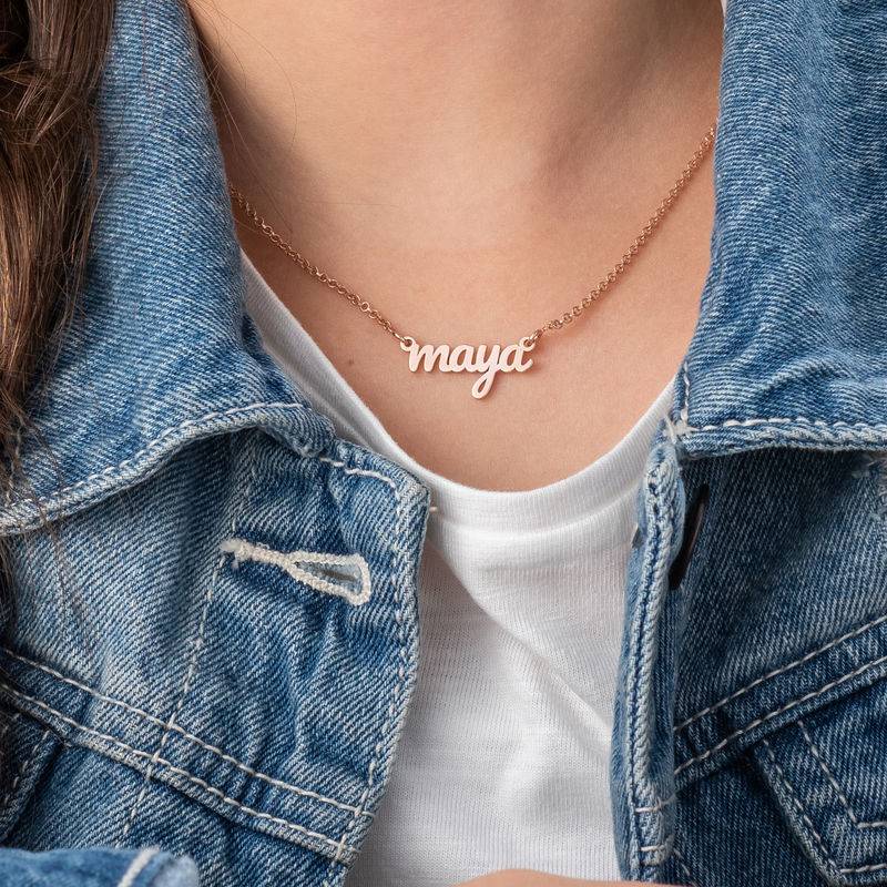 Signature Name Necklace for Teenagers in 18ct Rose Gold Plating-4 product photo