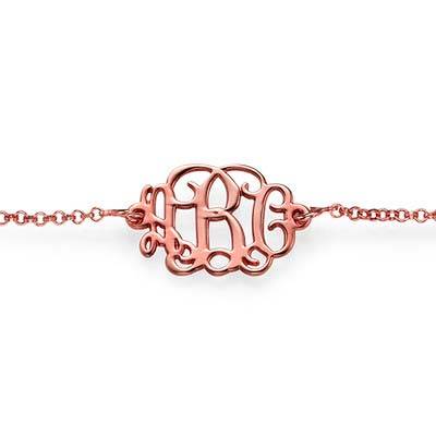 18ct Rose Gold Plated Silver Monogram Bracelet-2 product photo