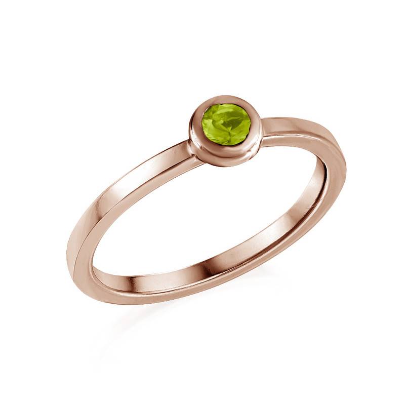 18K Rose Gold Plated Stackable Round Limelicious Green Ring product photo