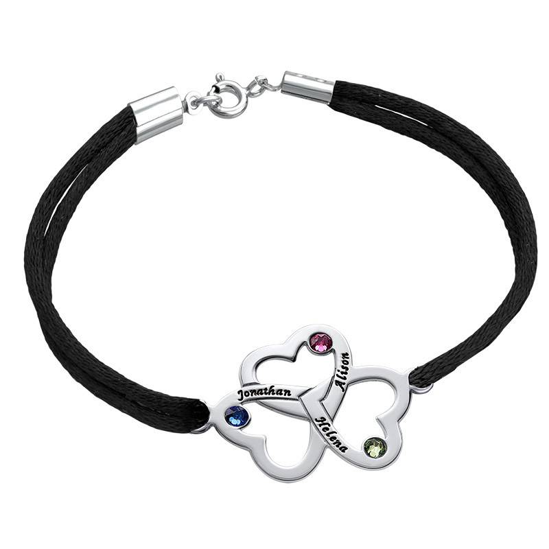 3 Heart Bracelet with Birthstones product photo