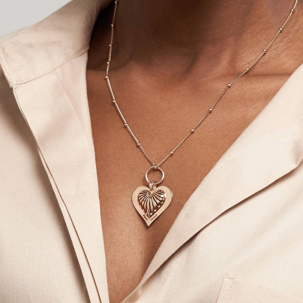 3D Heart Necklace in 18ct Rose Gold Plating-2 product photo