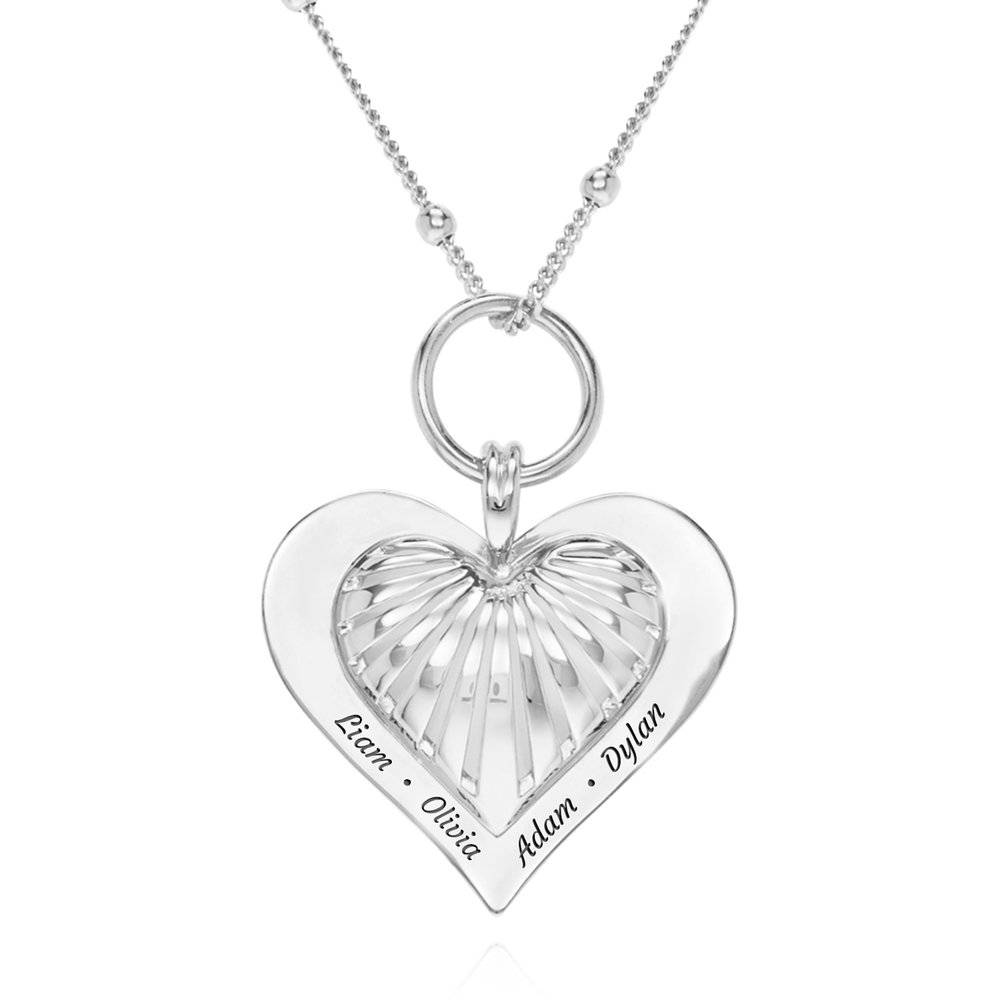 3D Heart Necklace in Sterling Silver-1 product photo