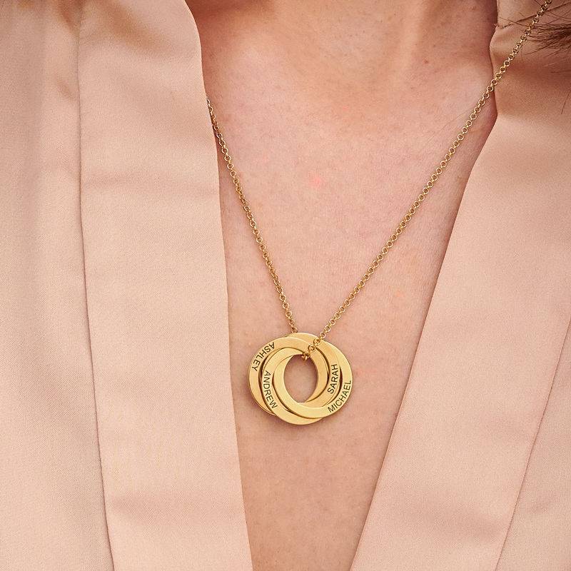 Ryskt ringhalsband med 4 ringar i Guld Vermeil produktbilder