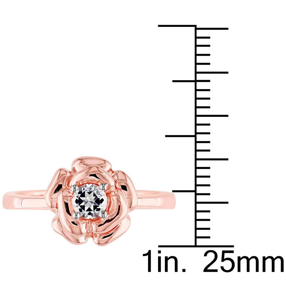 Diamond Rose Flower Promise Ring in 18K Rose Gold Plating-4 product photo