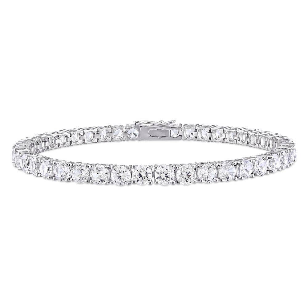 4.0mm Round Lab-Created White Sapphire Tennis Bracelet in Sterling Silver-1 product photo