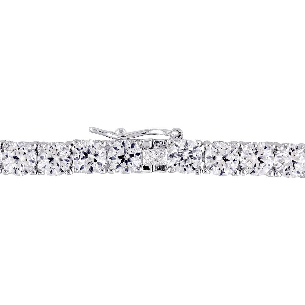 4.0mm Round Lab-Created White Sapphire Tennis Bracelet in Sterling Silver-2 product photo