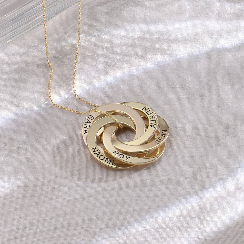 5 Russian Rings Necklace in 10ct Yellow Gold product photo