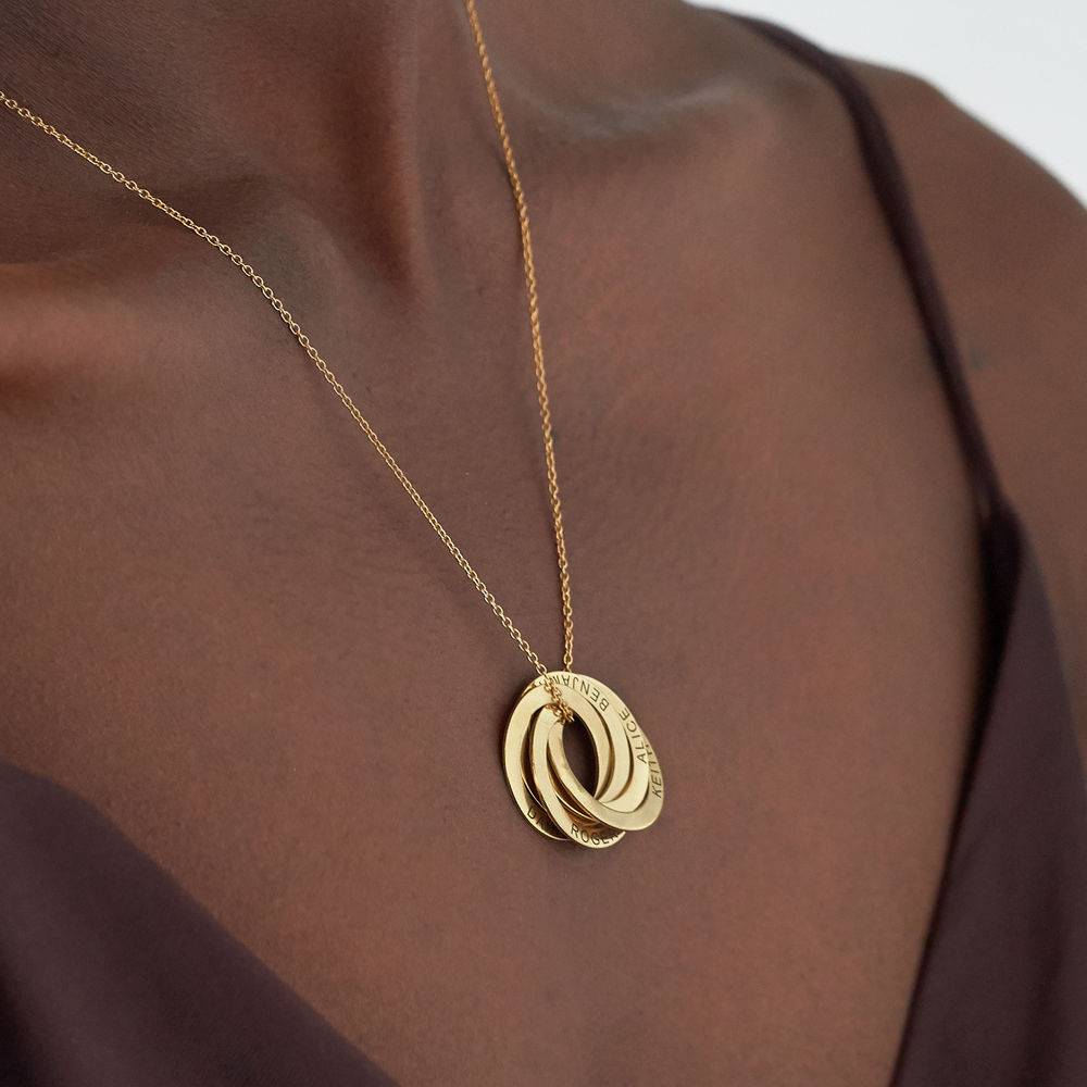 5 Russian Rings Necklace in 18ct Gold Plating-1 product photo