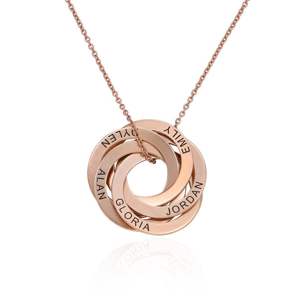 5 Russian Rings Necklace in 18ct Rose Gold Plating product photo