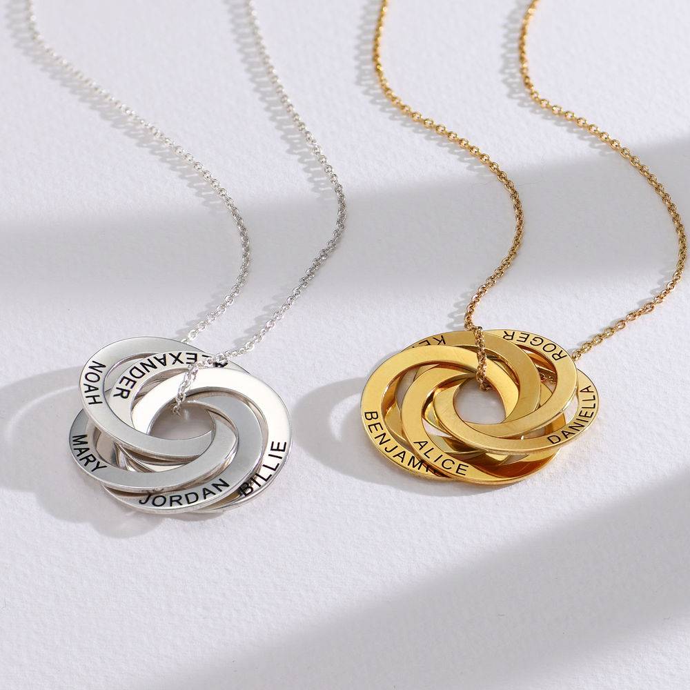 5 Russian Rings Necklace in Sterling Silver product photo