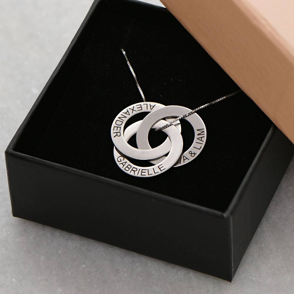 Premium Silver Russian Ring Necklace with Engraving-5 product photo