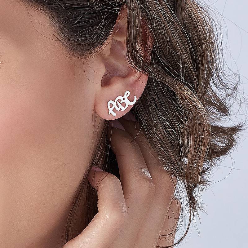 ABC Ear Studs in Sterling Silver-3 product photo