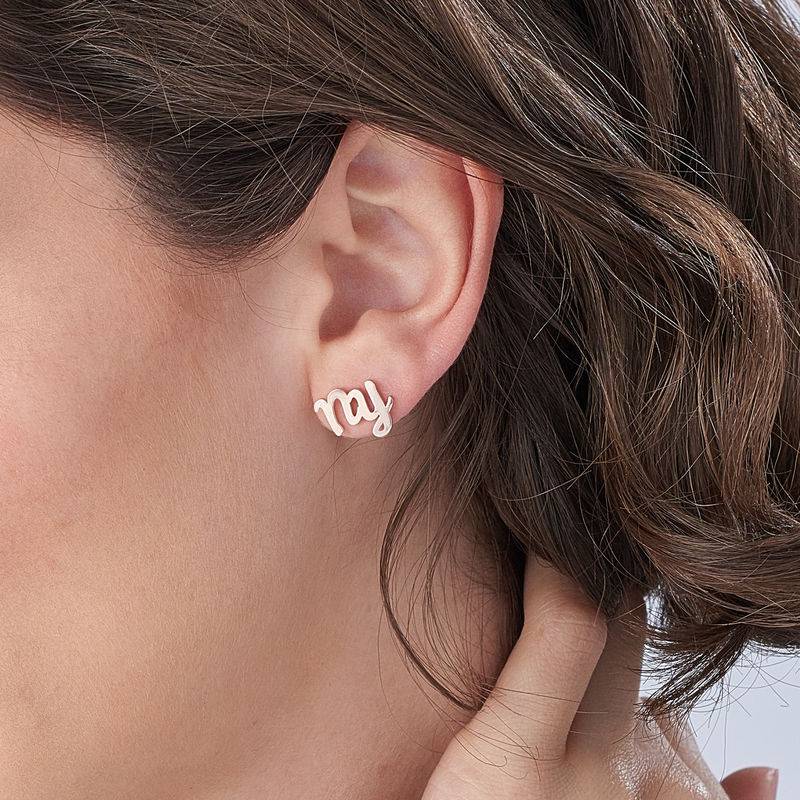 ABC Ear Studs with in 18ct Rose Gold Plating-2 product photo