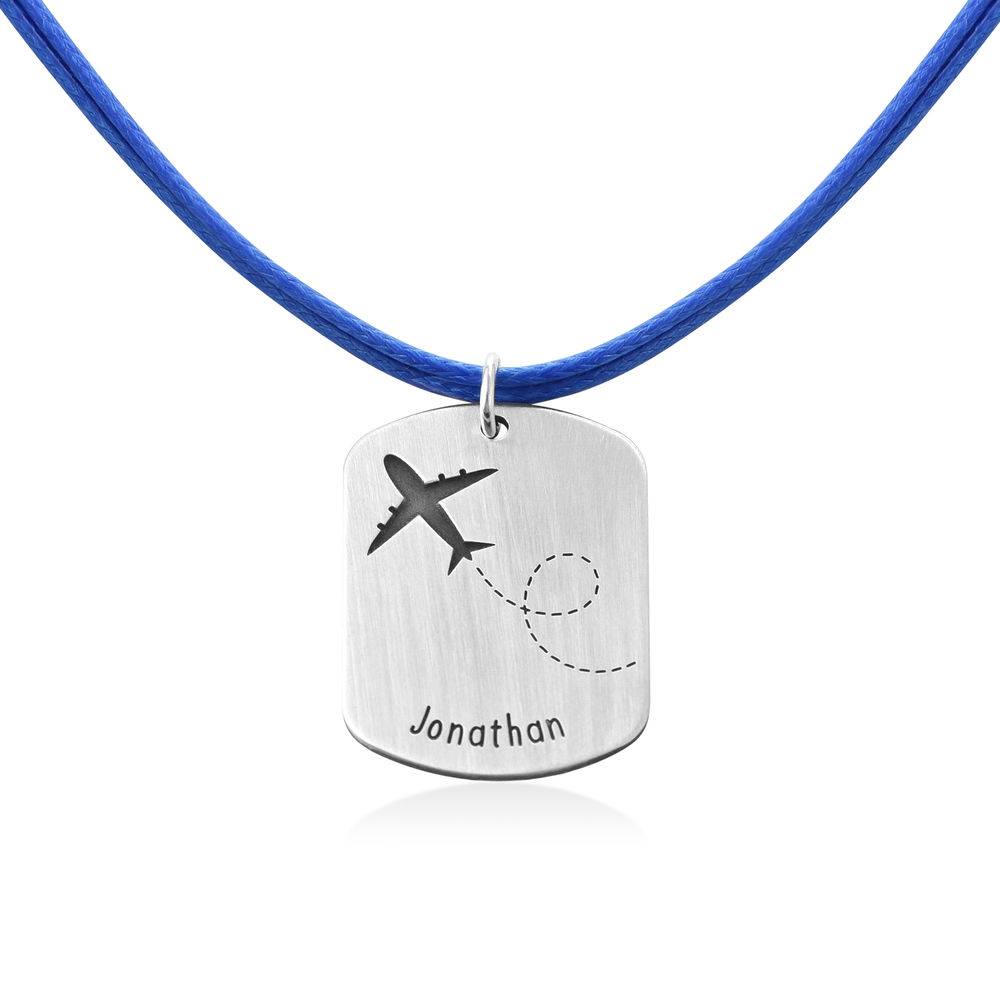 Airplane Personalised Dog Tag in Sterling Silver-1 product photo
