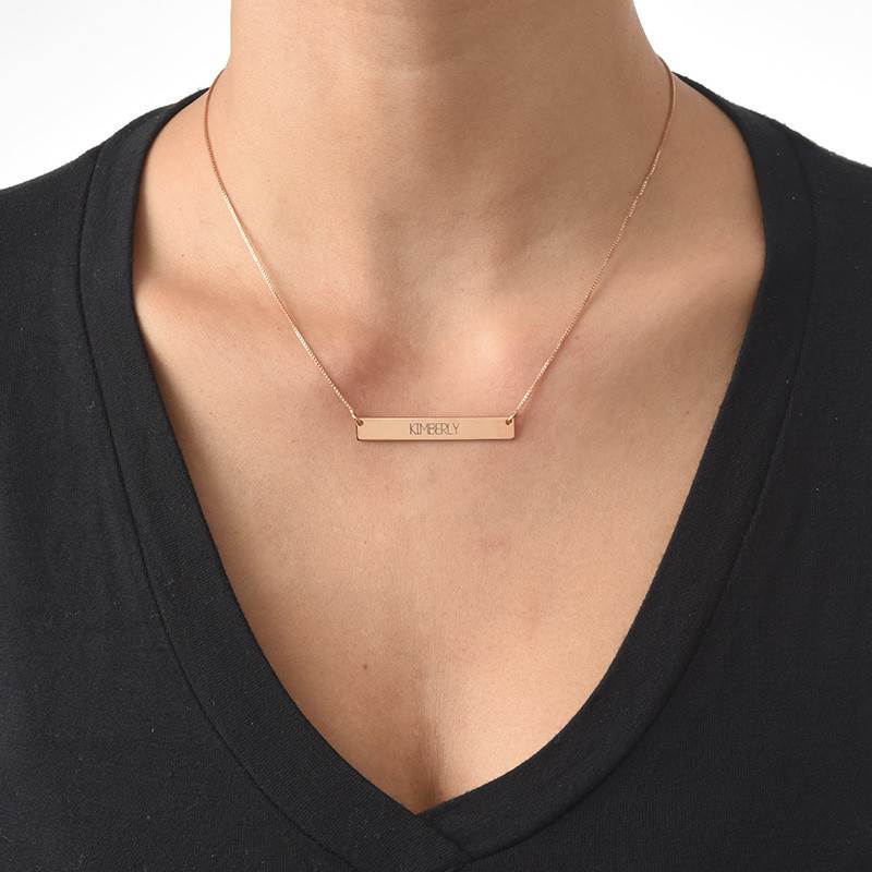 All Capitals Bar Necklace in Rose Gold Plating-1 product photo