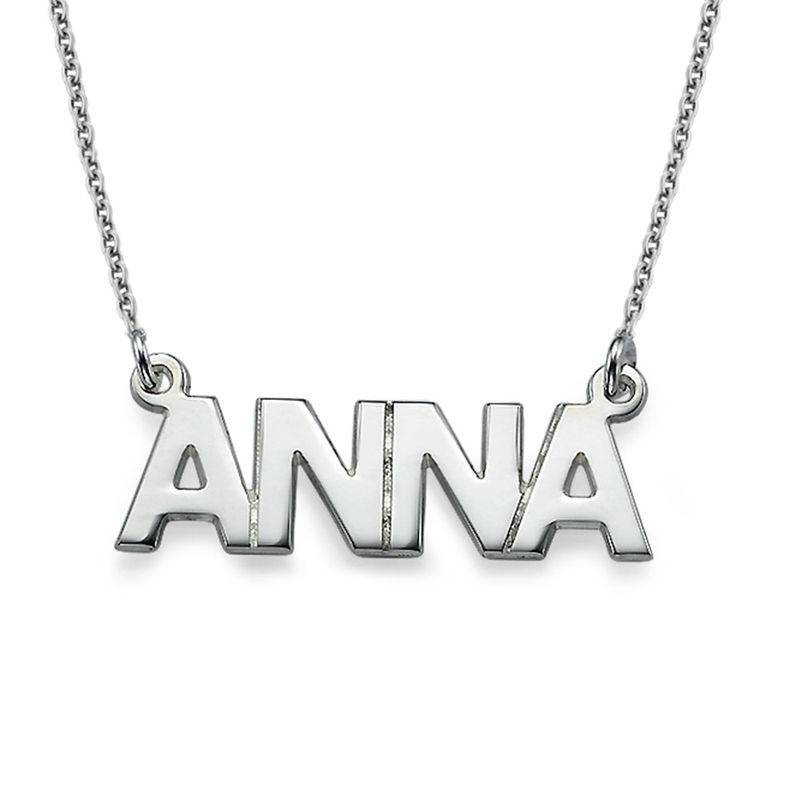 New Sterling Silver All Capitals Name Necklace product photo