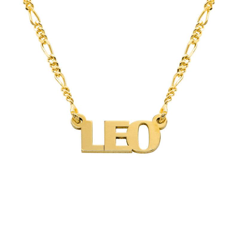 All Caps Name Necklace with New Chain in Gold Vermeil-1 product photo