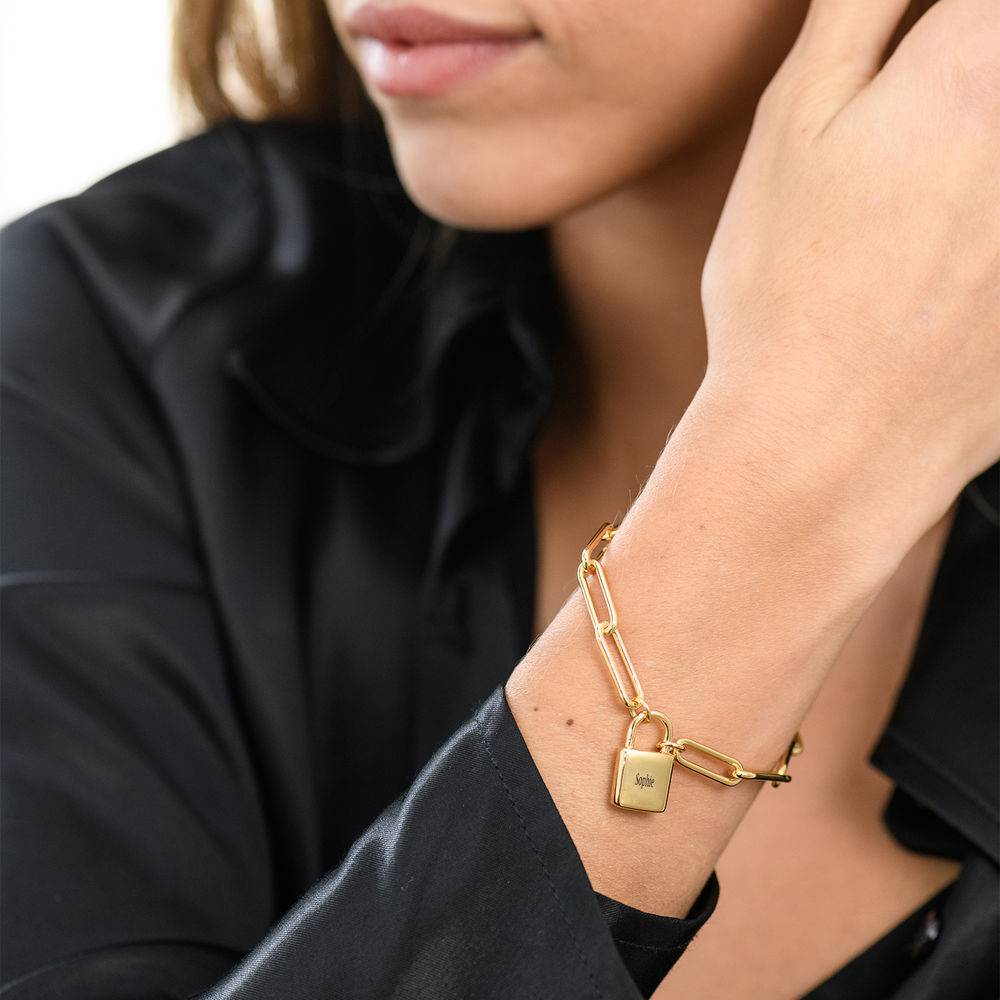 Allie Padlock Link Bracelet in Gold Plating-3 product photo