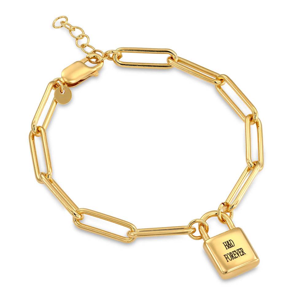 Allie Padlock Paperclip Chain Bracelet in Gold Vermeil product photo
