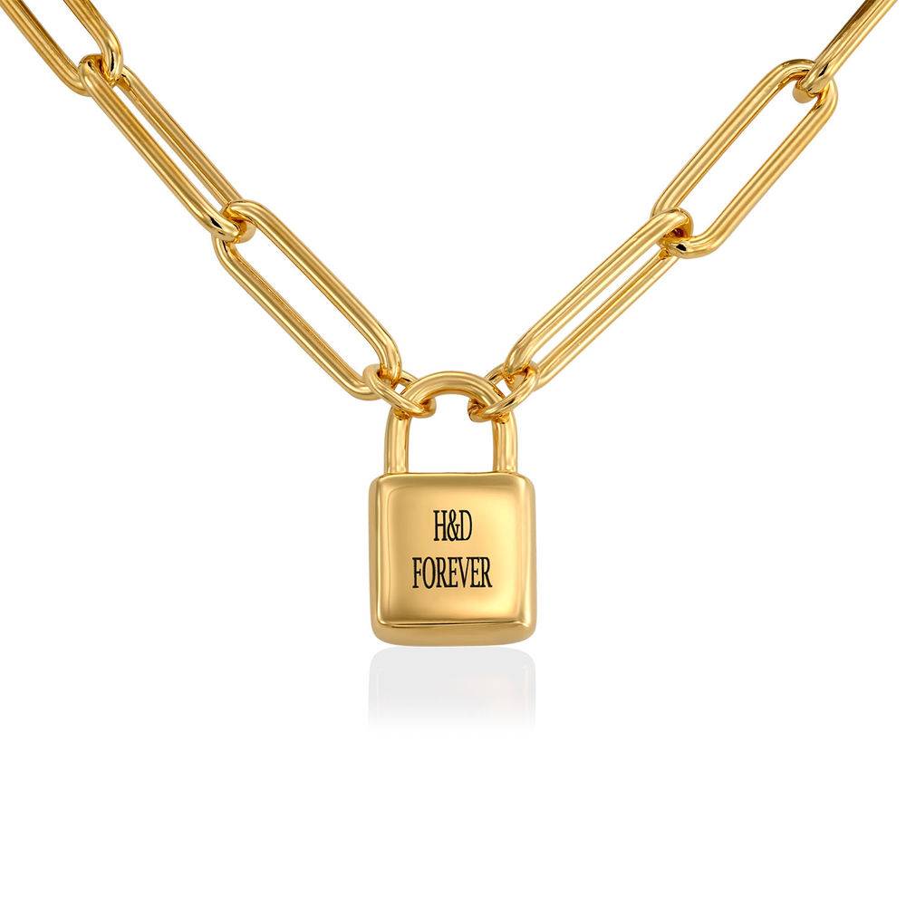 Allie Padlock Link Bracelet in Gold Vermeil-4 product photo