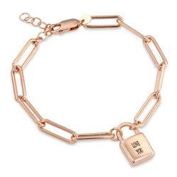 Bracelet Plaqué Or 18 Carats Maillons Barre & Anneaux - Neuf Avec étiquettes Tata Gisèle