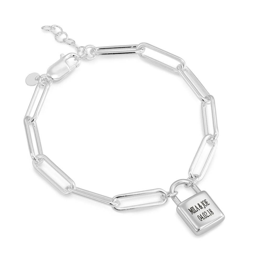 Allie Padlock Paperclip Chain Bracelet in Sterling Silver product photo