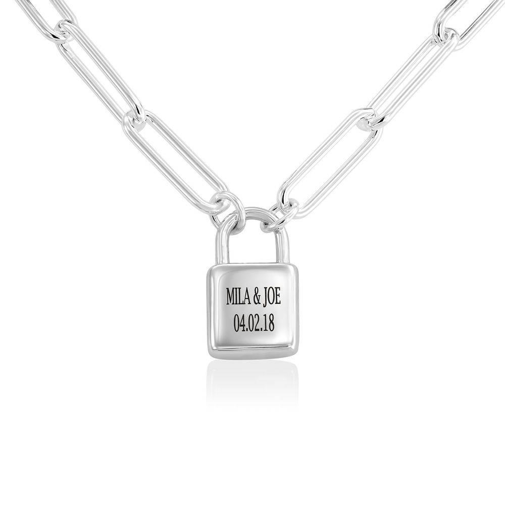 Allie Padlock Link Bracelet in Sterling Silver-5 product photo