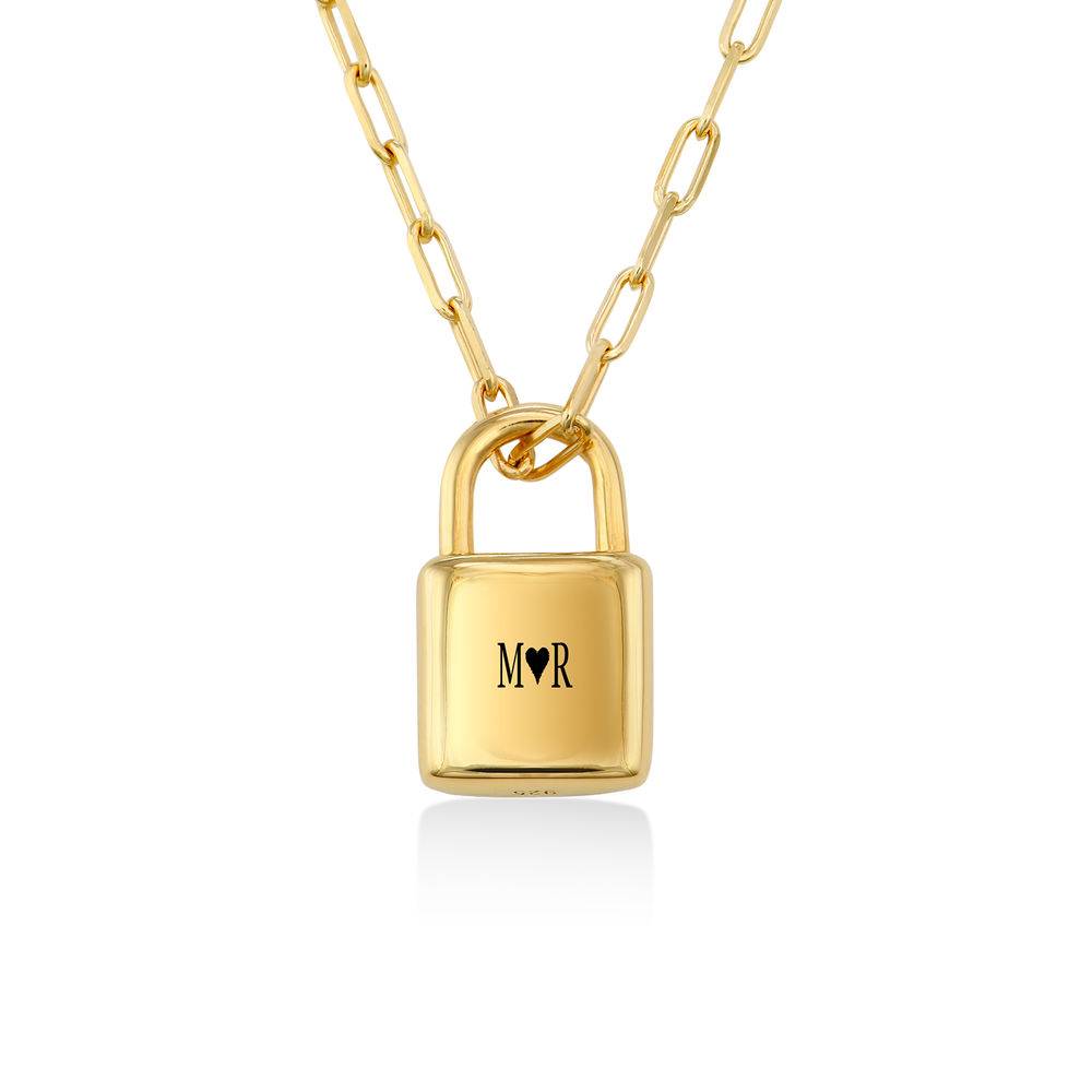 Allie Padlock Link Necklace in Gold Plating-3 product photo