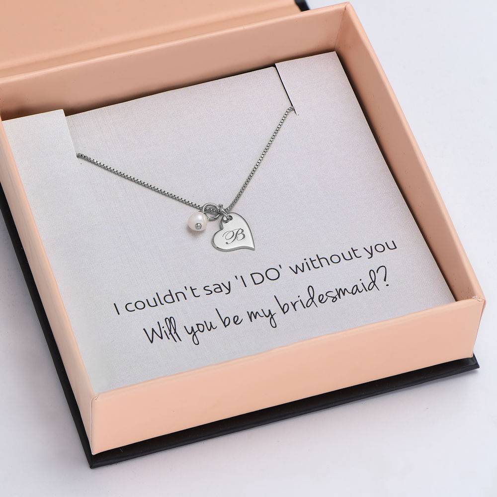 Always The Bridesmaid - Initial Pearl Necklace in Sterling Silver product photo