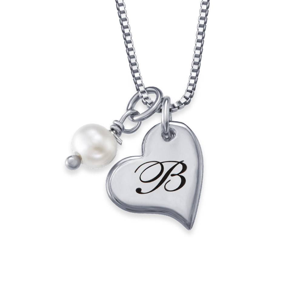 Always The Bridesmaid - Initial Pearl Necklace in Sterling Silver-1 product photo