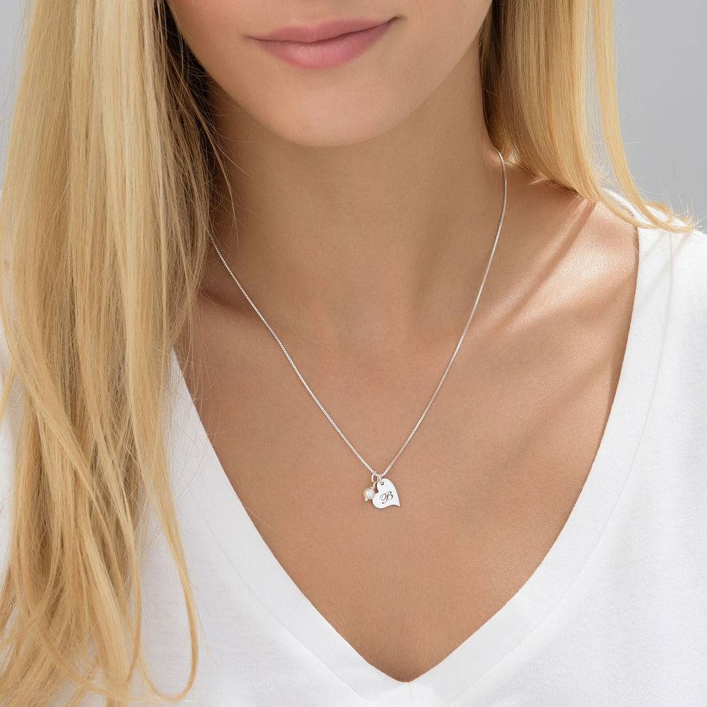 Always The Bridesmaid - Initial Pearl Necklace in Sterling Silver-2 product photo