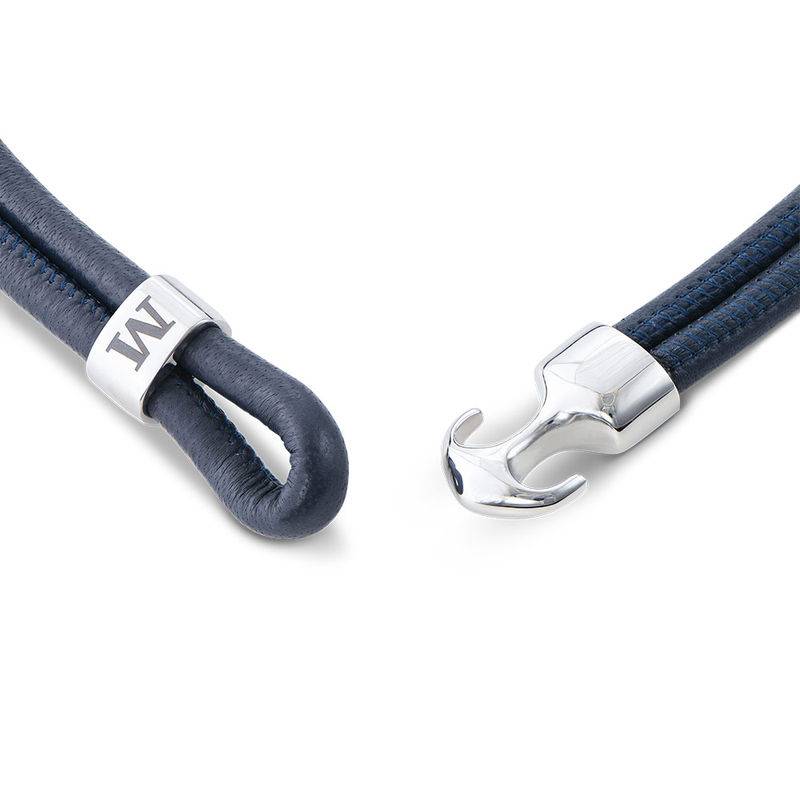 Inngravert anker armbånd for menn i sølv-3 produktbilde