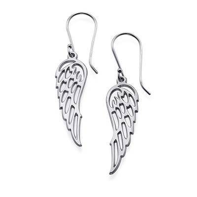 Angel Wing Earrings in Silver product photo