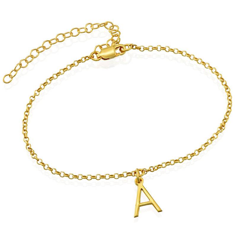 Ankle Bracelet with Initial in 18ct Gold Plating-3 product photo