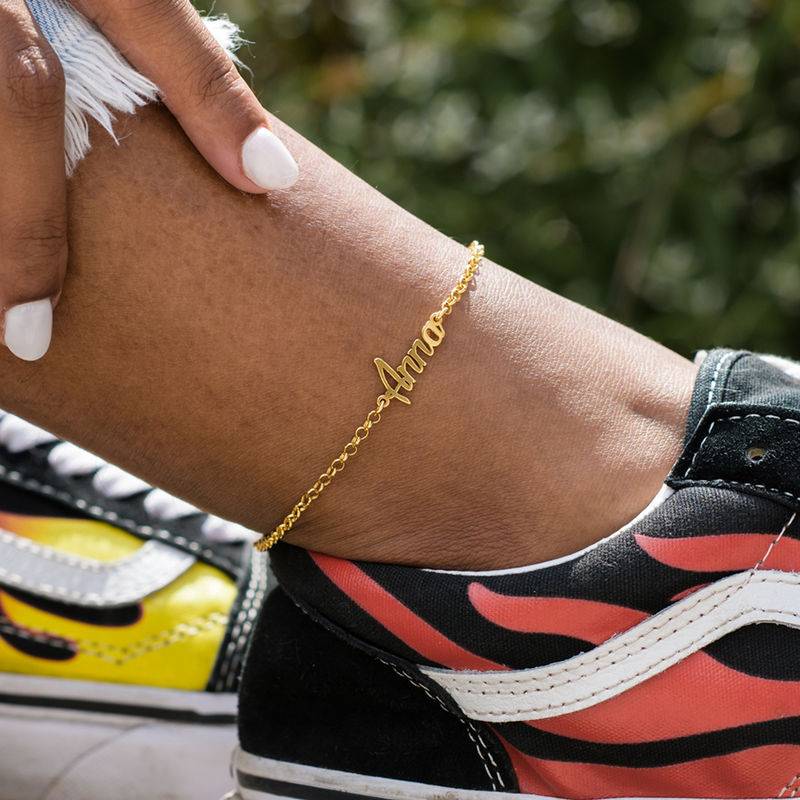 Ankle Bracelet with name in Gold Plating-1 product photo