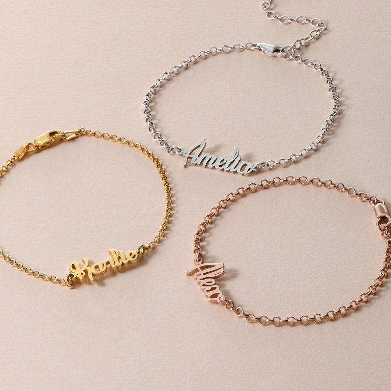 Ankle Bracelet with name in Silver product photo